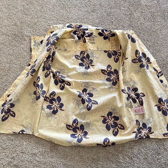 Hawaiian Floral Vacation Vintage Inspired Button Up Cotton Collared Shirt S NWT - Picture 6 of 8